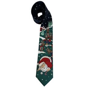 Christmas Men's Tie Santa Golfing Ugy Sweater Party EUC